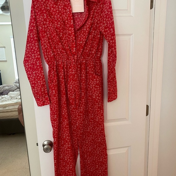 COPY - Red Kittenish Jumpsuit - Picture 3 of 6